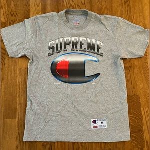 Supreme x Champion Short Sleeve Grey Tee - Size Medium